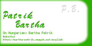 patrik bartha business card